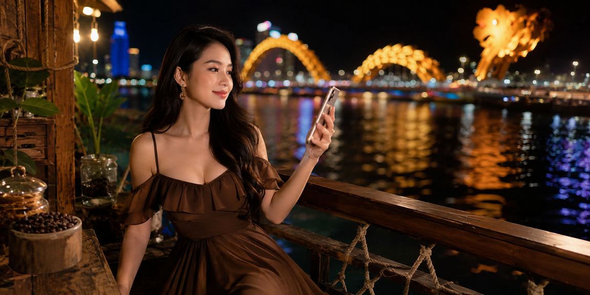 Người chơi sử dụng điện thoại cạnh ly cà phê Việt Nam tại Đà Nẵng trải nghiệm casino trên mobile